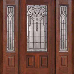 Prehung Side lights Door 80 Fiberglass Palacio 2 Panel 3/4 Lite Glass - Front Doors