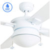 Prominence Home Auletta Indoor Outdoor Ceiling Fan with Light, 52 inch, White