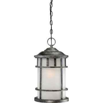 Manor ES 1 Light LED Aged Silver Outdoor Hanging Light