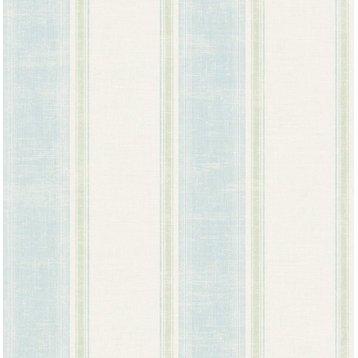 Vintage Wide Stripe Wallpaper in Fresh Blue MV82201 from Wallquest