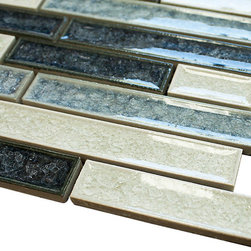 Sky Blue Glossy Crackle Crystal Mosaic Tiles - Home Accessories & Decor
