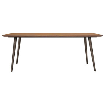 Coco Rustic Oak Wood Dining Table, Balsamico