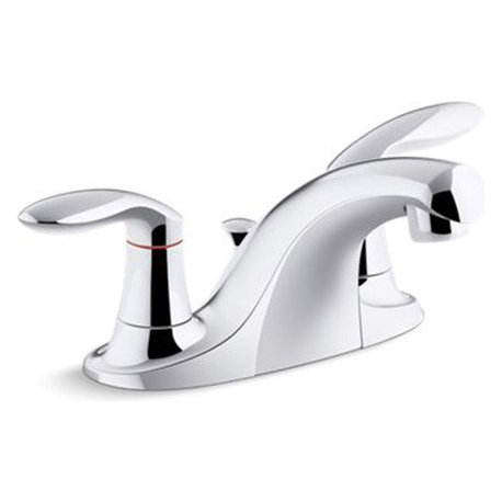 Kohler Coralais 2-Handle Bath Faucet w/ Plastic Pop-Up Drain, Polished Chrome