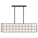 Savoy House - Savoy House 1-8500-5-89 Hayden - Five Light Linear Chandelier - The Hayden is a contemporary chandelier with an inHayden Five Light Li Black White Fabric S *UL Approved: YES Energy Star Qualified: n/a ADA Certified: n/a  *Number of Lights: Lamp: 5-*Wattage:60w Incandescent bulb(s) *Bulb Included:No *Bulb Type:Incandescent *Finish Type:Black