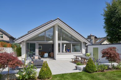 Design ideas for a contemporary rear house exterior in Dublin.