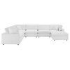 Commix Down Filled Overstuffed Performance Velvet 7-Piece Sectional, White