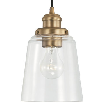 Capital Lighting 3718-135 6"W Mini Pendant - Aged Brass