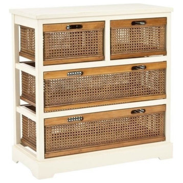 Safavieh Willow Pine 4 Drawer Storage Cabinet in White