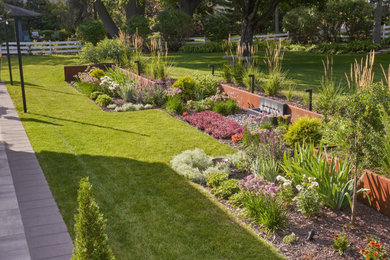 This is an example of a modern backyard landscaping in Minneapolis.