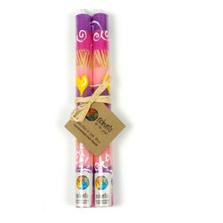 Nobunto - Tall Hand Painted Candles, Pair, Ashiki Design, Nobunto - Candles