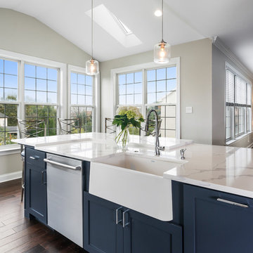 Blue and White Kitchen in Yardley