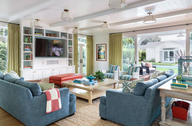 Beach Style Family Room by Alison Kandler Interior Design