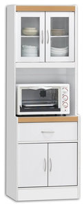Hodedah Kitchen Cabinet With 1-Drawer, White