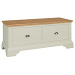 Bentley Designs - Hampstead Soft Grey and Pale Oak Blanket Box - Hampstead Soft Grey & Pale Oak Blanket Box offers elegance and practicality for any home. Soft-grey paint finish contrasts beautifully with warm American Oak veneer tops, guaranteed to make a beautiful addition to any home.