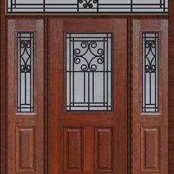 Prehung Sidelites-Transom Door 80 Fiberglass Novara 1/2 Lite - Front Doors