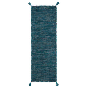 Safavieh Montauk Collection MTK150 Rug, Blue/Black, 2'3" X 7'