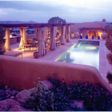 Curvilinear Santa Fe Fairway House and Pool