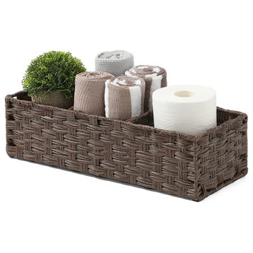 Toilet Paper Basket Hand-woven Basket, Storage Bin, Counter Vanity Organizer