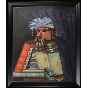 La Pastiche The Librarian with Black Matte Frame, 25" x 29"