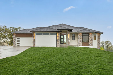 Inspiration for a transitional exterior home remodel in Other
