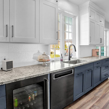 Blue & White Transitional Kitchen Remodel