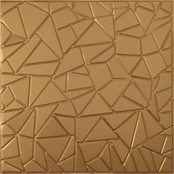 Elwod EnduraWall Decorative 3D Wall Panel, 19.625"Wx19.625"H, Gold