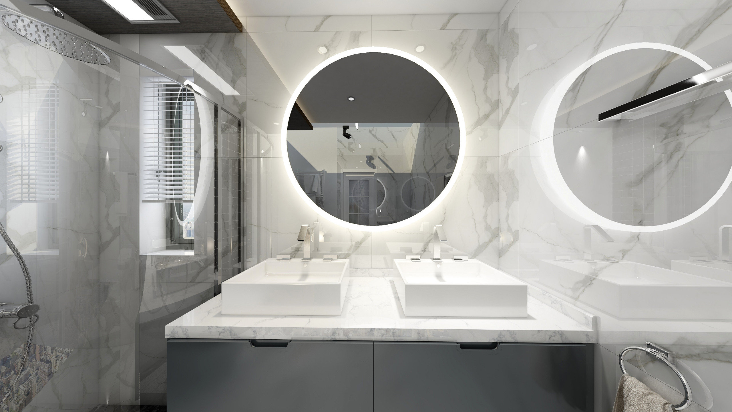 Orbit Round LED Mirror, 24"x1.75"