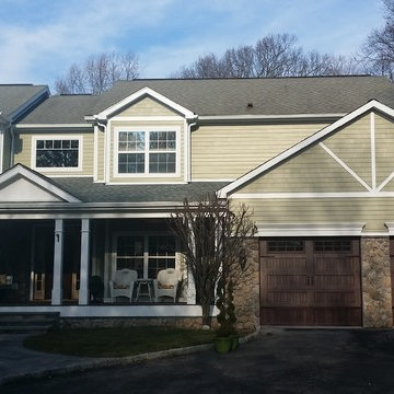 6 1/4" HardiePlank Cedarmill Heathered Moss with 5" HardieShingle Gables