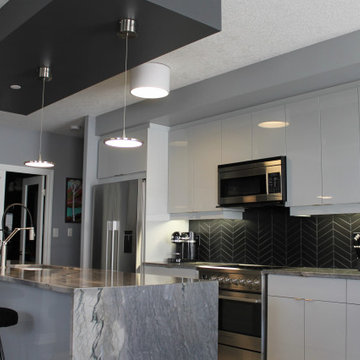 Contemporary high gloss kitchen in downtown luxury condo