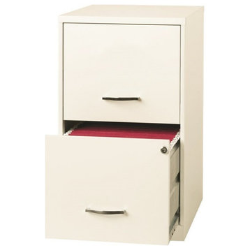 Cooper 18" 2-Drawer Traditional Metal File Cabinet in Pearl White