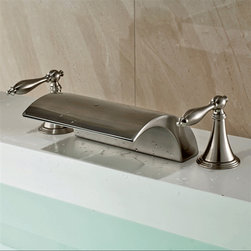 Manaus Double Handled Deck Mounted Brushed Nickel Bathtub Faucet - Bathtub Faucets