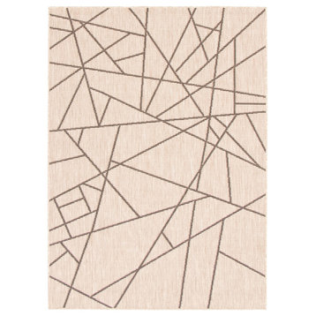 Sisal Abstract eCarpetGallery Area Rug, Silver-Black, 5'3"x7'7"