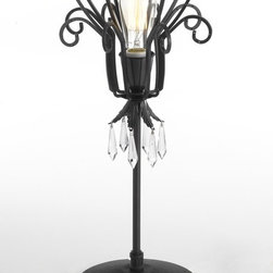 Daniela Table Lamp with Glass Drops | Oil Bronze - Table Lamps
