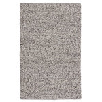 Jaipur Living - Hadren Handmade Solid Gray and Brown Area Rug, White and Black, 8'x10' - The Quiet Time collection offers textural yet solid designs for modern spaces in need of a relaxed and inviting accent. Handwoven of wool and jute, the Hadren rug showcases a texture-rich boucle design with neutral hues of ivory, deep brown, and tan. This grounding rug is perfect for layering with other textile mediums or complementing a hygge-centric home.