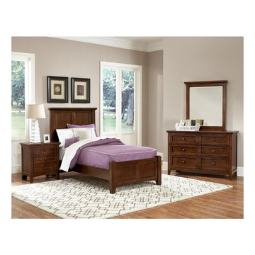 Bb28-338 Vaughan Bassett Furniture Bonanza - Cherry Twin Mansion Bed - Cherry