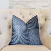 Pineapple Crush Blue and Black Luxury Throw Pillow, 22"x22"