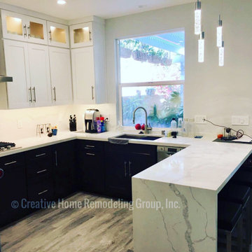 Marble Counter Top in Full Kitchen Remodeling