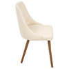 LumiSource Giovanni Dining Chair, Walnut and Cream Quilted PU