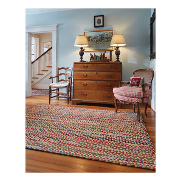 St. Johnsbury Vertical Stripe Rectangle Braided Rugs, Wheat