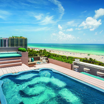 The Netherland Condo penthouse deck, by SoJo Design