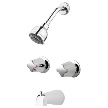Pfister 2-Handle Tub and Shower Faucet, Metal Knob Handles, Chrome