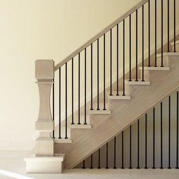 4-Sided, Square Profile White Oak Newel Post