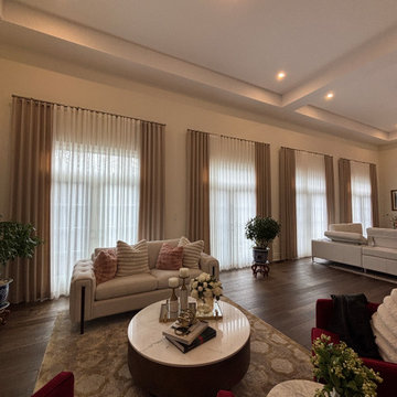 Tall Window Drapery & Sheer Installation. Living, Kitchen & Dining - Toronto, ON