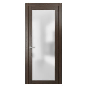 Planum 2102 Interior Solid Glass Door Ginger Ash Transitional