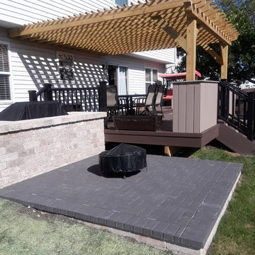 Spacious Timber Tech Deck with Pergola in Plainfield, IL