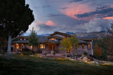 Mediterranean exterior home idea in Albuquerque