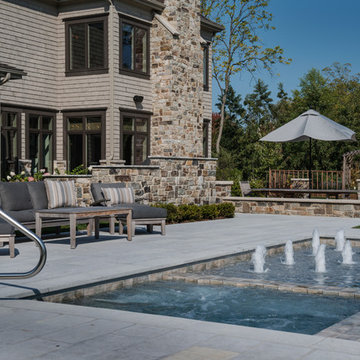 Bannockburn, IL Swimming Pool with Inside Hot Tub and Automatic Cover