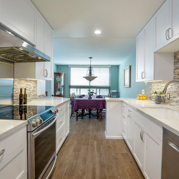 Playa Del Rey, CA. Galley Kitchen Redefined + Deep Purple Powder Room