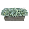 Artificial Teal Hydrangea in Grey-Washed Wood Ledge