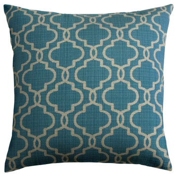 The Pillow Collection Blue Salem Throw Pillow Cover, 22"x22"